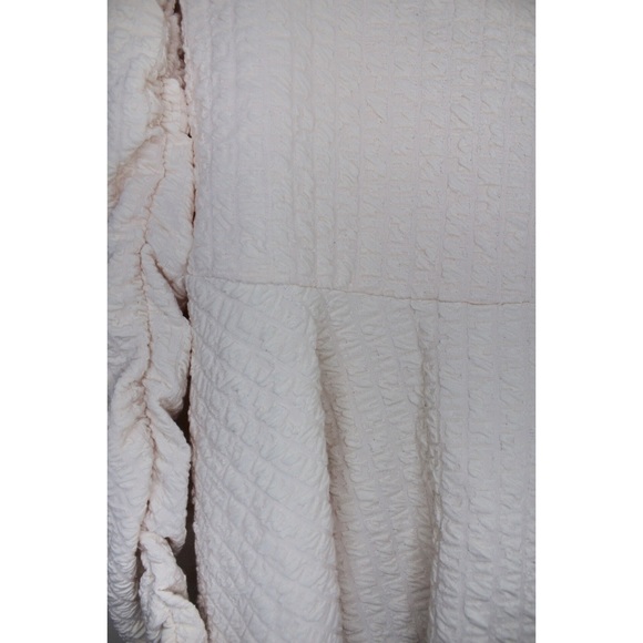 Zara Ecru Long Puff Sleeve Textured & Ruching Top - Picture 8 of 10